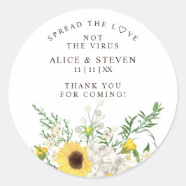 Botanical Sunflowers & Wildflowers Bouquet Sanitiz ラウンドシール
