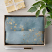 Botanical Teal Gold Leaf Design 薄葉紙 (ギフト)