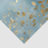 Botanical Teal Gold Leaf Design 薄葉紙 (詳細)