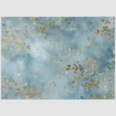 Botanical Teal Gold Leaf Design 薄葉紙 (正面)