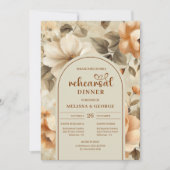 Botanical Terra Cotta Ivory Sage Floral Rehearsal 招待状 (正面)