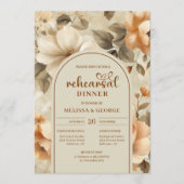 Botanical Terra Cotta Ivory Sage Floral Rehearsal  招待状 (正面)