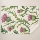 Botanical Thistle Wildflower Accent シェルパブランケット (正面(横))