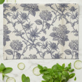 Botanical Toile | Hydrangea & Sea Holly キッチンタオル (折り畳み)