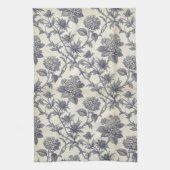 Botanical Toile | Hydrangea & Sea Holly キッチンタオル (縦)