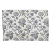 Botanical Toile | Hydrangea & Sea Holly 枕カバー (正面)