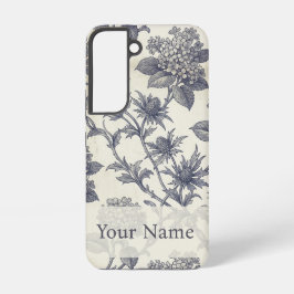 Botanical Toile | Hydrangea & Sea Holly Custom Samsung Galaxy S22ケース