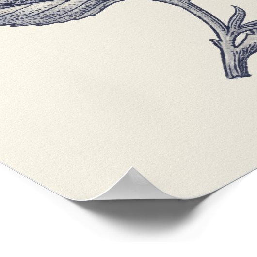 Botanical Toile | Hydrangea Vignette ポスター (角)