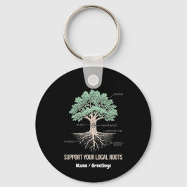 Botanical Tree Anatomy Support Your Local Roots キーホルダー