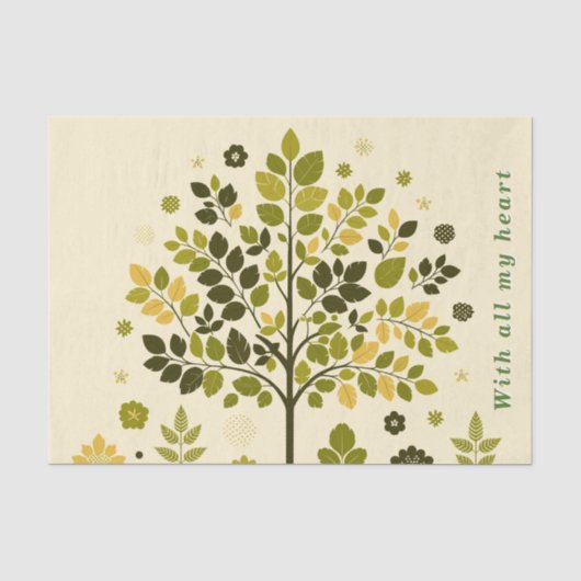 Botanical Tree To From Handmade with gift 薄葉紙 (正面)