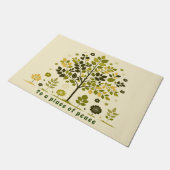 Botanical Tree Welcome Doormat Modern Nordic Coaly ドアマット (アングル)
