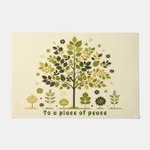 Botanical Tree Welcome Doormat Modern Nordic Coaly ドアマット (正面)