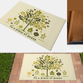 Botanical Tree Welcome Doormat Modern Nordic Coaly ドアマット
