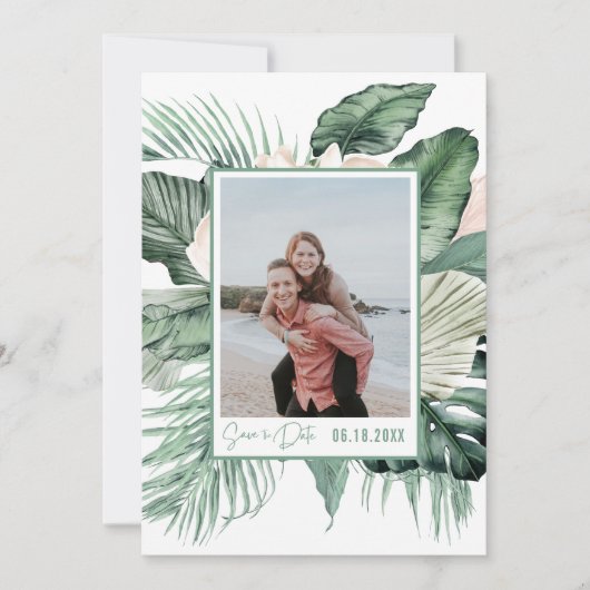 Botanical Tropical結婚の写真Save The Date セーブザデート (正面)