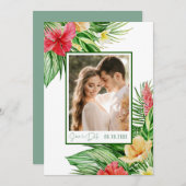 Botanical Tropical結婚の写真Save The Date セーブザデート (正面/裏面)