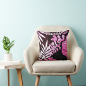 Botanical Tropical Leaves Palm Pink Personalized クッション (椅子)