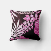 Botanical Tropical Leaves Palm Pink Personalized クッション (裏面)