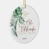 Botanical Tropical Mele Kalikimaka | Family Photo  セラミックオーナメント (右)