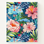 Botanical Tropical Summer Flowers Pattern Floral ノートブック (裏面)