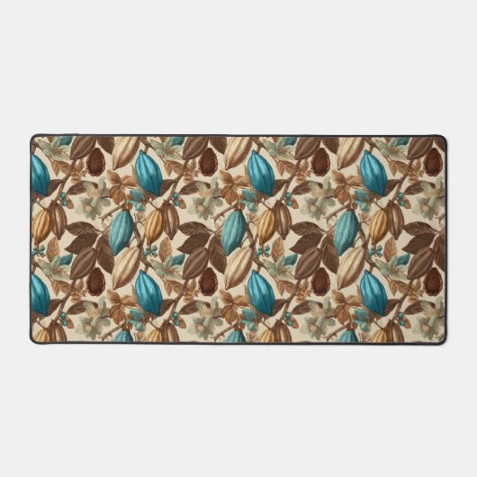 Botanical Turquoise Cacao Pattern  デスクマット (正面)