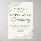 Botanical Unplugged Wedding Ceremony Poster Sign ポスター (正面)
