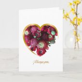 Botanical Valentine’s Day Card – Floral Heart with カード (黄色い花)