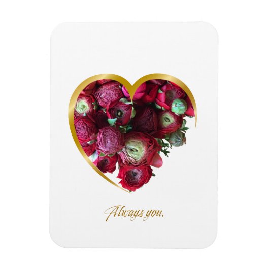 Botanical Valentine’s Day Card – Floral Heart with マグネット (縦)