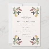 Botanical Vintage Flowers Garden Bridal Shower 招待状 (正面)