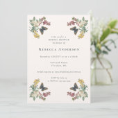 Botanical Vintage Flowers Garden Bridal Shower 招待状 (スタンド正面)