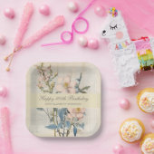  Botanical Vintaqe Wildflower 100th Birthday ペーパープレート (パーティー)