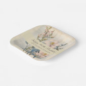  Botanical Vintaqe Wildflower 100th Birthday ペーパープレート (傾斜あり)