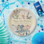  Botanical Vintaqe Wildflower 60th Birthday ペーパープレート (パーティー)