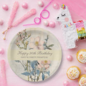  Botanical Vintaqe Wildflower 90th Birthday ペーパープレート (パーティー)