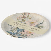  Botanical Vintaqe Wildflower 90th Birthday ペーパープレート (アングル)