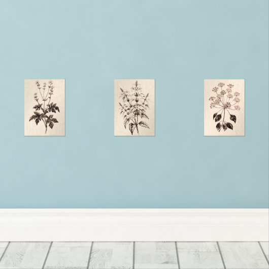 Botanical Wall Art for Living Room (ウッドフロア)
