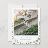 Botanical Water Color Photo Save the Date Card (裏面)
