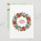 Botanical Watercolor Christmas Wreath Card シーズンカード (正面/裏面)