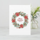 Botanical Watercolor Christmas Wreath Card シーズンカード (スタンド正面)