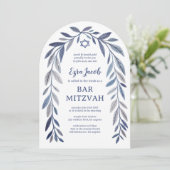 Botanical Watercolor CUSTOM Bar Bat Mitzvah Arch 招待状 (スタンド正面)