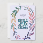 Botanical Watercolor CUSTOM QR Bar Bat Mitzvah 招待状 (裏面)