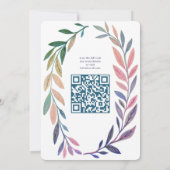 Botanical Watercolor CUSTOM QR Bar Bat Mitzvah 招待状 (裏面)
