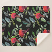 Botanical watercolor drawing dogrose pattern. Brig シェルパブランケット (正面(横))