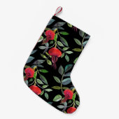 Botanical watercolor drawing dogrose pattern. Brig スモールクリスマスストッキング (正面 (吊り時))