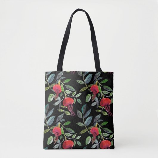 Botanical watercolor drawing dogrose pattern. Brig トートバッグ (正面)