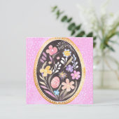 Botanical Watercolor Easter Egg with Modern Gold  シーズンカード (スタンド正面)
