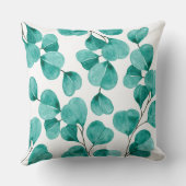 Botanical Watercolor Eucalyptus Leaves クッション (裏面)