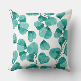 Botanical Watercolor Eucalyptus Leaves クッション