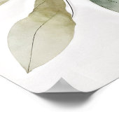 Botanical Watercolor Flower Painting With Foliage ポスター (角)