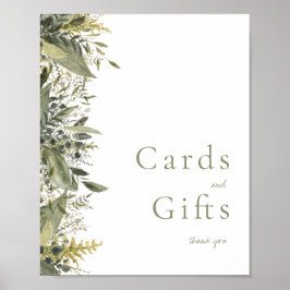 Botanical Watercolor Greenery Cards and Gifts Sign ポスター