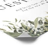 Botanical Watercolor Greenery Guestbook Sign ポスター (角)